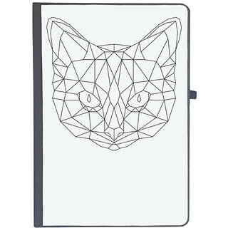                       UDNAG Ruled Notebook Diary 'Geometry | Cat Head', [A5 80Pages 80GSM]                                              
