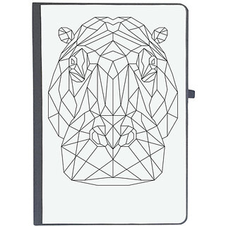                       UDNAG Ruled Notebook Diary 'Geometry | Hippopotamus Head Geometry', [A5 80Pages 80GSM]                                              