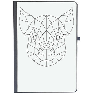                       UDNAG Ruled Notebook Diary 'Geometry | Pig Head Geometry', [A5 80Pages 80GSM]                                              