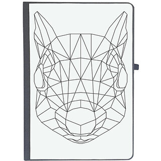                      UDNAG Ruled Notebook Diary 'Geometry | Squirrel Head geometry', [A5 80Pages 80GSM]                                              