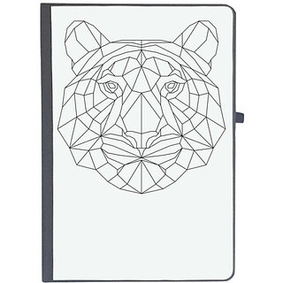                       UDNAG Ruled Notebook Diary 'Geometry | Tiger Head geometry', [A5 80Pages 80GSM]                                              