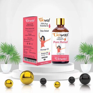 GO WOO Pain Relief Blend Oil - Eucalyptus, Wintergreen, Ginger, turmeric and Clove Oil - Pure and Virgin Massage Oil
