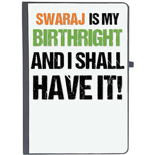                       UDNAG Ruled Notebook Diary 'Independence Day | Swaraj is my birthright and i shall have it !', [A5 80Pages 80GSM]                                              