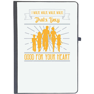                       UDNAG Ruled Notebook Diary 'Walking | I walk walk thats very good for your heart', [A5 80Pages 80GSM]                                              