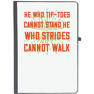                       UDNAG Ruled Notebook Diary 'Walking | He who tip-toes cannot stand he who strides cannot walk', [A5 80Pages 80GSM]                                              