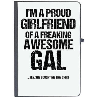                       UDNAG Ruled Notebook Diary 'Girlfriend GAL | I am a proud girlfriend of a freaking awesome GAL', [A5 80Pages 80GSM]                                              