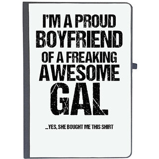                       UDNAG Ruled Notebook Diary 'Boyfriend GAL | I am a proud boyfriend of a freaking awesome GAL', [A5 80Pages 80GSM]                                              