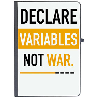                       UDNAG Ruled Notebook Diary 'Declare variables not war', [A5 80Pages 80GSM]                                              