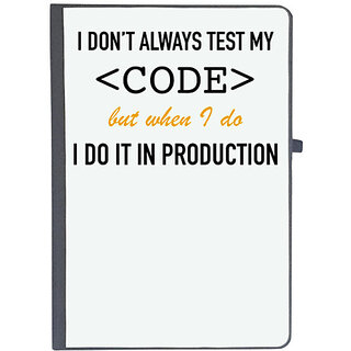                      UDNAG Ruled Notebook Diary 'coder | I dont always test my code but when i do i do it in production', [A5 80Pages 80GSM]                                              