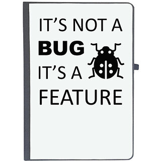                       UDNAG Ruled Notebook Diary 'Coder | Its not a bug its a feature', [A5 80Pages 80GSM]                                              