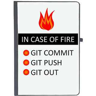                       UDNAG Ruled Notebook Diary 'Coder | In case of fire git commit git push git out', [A5 80Pages 80GSM]                                              