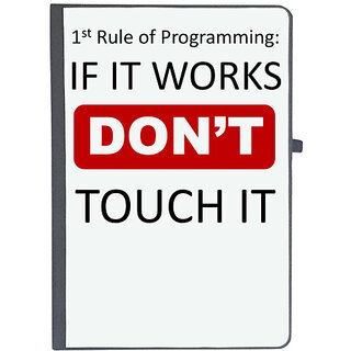                       UDNAG Ruled Notebook Diary '1st rule of programming if it works dont touch it', [A5 80Pages 80GSM]                                              