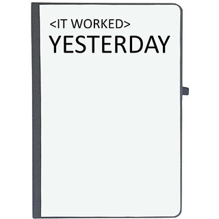                       UDNAG Ruled Notebook Diary 'Coder | IT Worked Yesterday', [A5 80Pages 80GSM]                                              