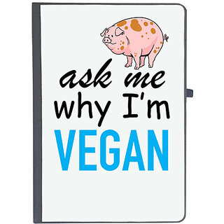                       UDNAG Ruled Notebook Diary 'Vegan | Ask me why i'm vegan', [A5 80Pages 80GSM]                                              