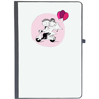                       UDNAG Ruled Notebook Diary 'Couple | Just Married couple on scooter', [A5 80Pages 80GSM]                                              