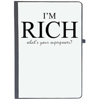                       UDNAG Ruled Notebook Diary 'I'm Rich', [A5 80Pages 80GSM]                                              