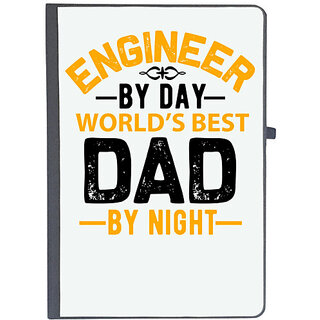                       UDNAG Ruled Notebook Diary 'Dad Father | engineer by day worlds best dad by night', [A5 80Pages 80GSM]                                              