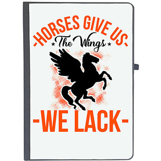                       UDNAG Ruled Notebook Diary 'Black Horse | horses give us the wings we lack', [A5 80Pages 80GSM]                                              