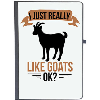                       UDNAG Ruled Notebook Diary 'Goat | i just really like goats ok', [A5 80Pages 80GSM]                                              
