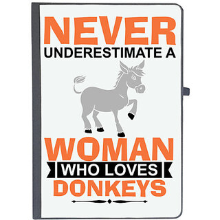                       UDNAG Ruled Notebook Diary 'Donkey | never underestimate a woman who loves donkeys', [A5 80Pages 80GSM]                                              