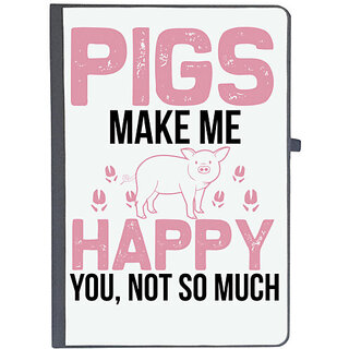                       UDNAG Ruled Notebook Diary 'Pig | pigs make me happy', [A5 80Pages 80GSM]                                              