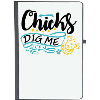                       UDNAG Ruled Notebook Diary 'Chicks | chicks dig me', [A5 80Pages 80GSM]                                              