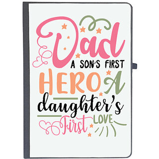                       UDNAG Ruled Notebook Diary 'Dad | A sons first hero', [A5 80Pages 80GSM]                                              