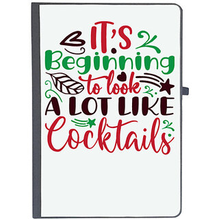                       UDNAG Ruled Notebook Diary 'Cocktail | it's beginning to look a lot like cocktails', [A5 80Pages 80GSM]                                              