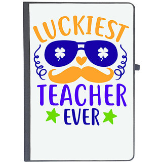                       UDNAG Ruled Notebook Diary 'School | LUCKIEST teacher ever', [A5 80Pages 80GSM]                                              