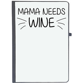                      UDNAG Ruled Notebook Diary 'Christmas Santa | MAMA NEEDS WINE', [A5 80Pages 80GSM]                                              