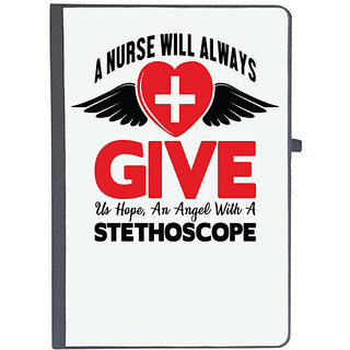                       UDNAG Ruled Notebook Diary 'Nurse | A nurse will always give us hope an angel with stethscope', [A5 80Pages 80GSM]                                              