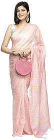 Women's Cotton Art Silk  Simple And Sober Saree With Running Blouse (Pink )