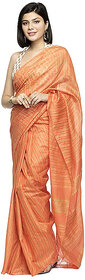 Women's Cotton Art Silk  Simple And Sober Saree With Running Blouse ( Peach Orange )