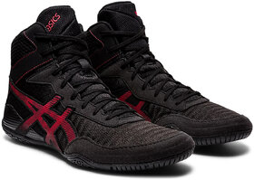 Asics Mens Matcontrol 3 Blackclassic Red Wrestling Shoes