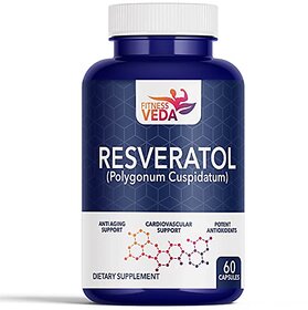 FITNESS VEDA Trans Resveratrol 99.% Ultra Pure 500 mg Supplement