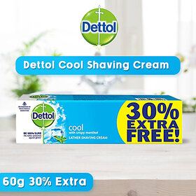 Dettol Shaving Cream - Cool with Crispy Menthol, 60gm(Pack of 2)