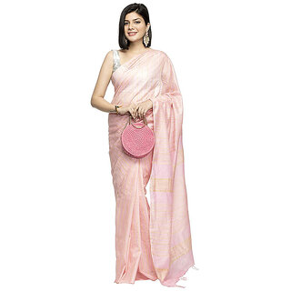 Women's Cotton Art Silk  Simple And Sober Saree With Running Blouse (Pink )