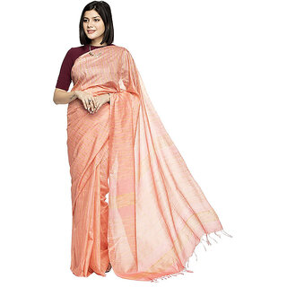 Women's Cotton Art Silk  Simple And Sober Saree With Running Blouse ( Gajri Pink )