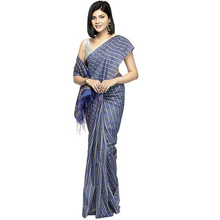 Women's Cotton Art Silk  Simple And Sober Saree With Running Blouse ( Blue )