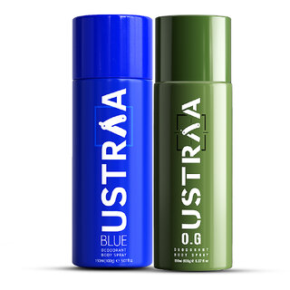                       Ustraa O.G Deodorant - 150ml And Blue Deodorant Body Spray - 150ml                                              