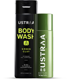 Ustraa O.G Deodorant - 150ml And Body Wash Green Clay - 250ml