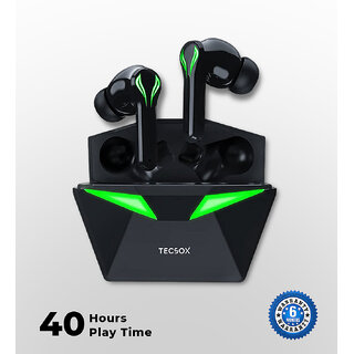 TecSox Ranger Gaming Earbuds  40 hr Playtime  IPX Water Resistant  Dedicated Gaming Mode Ergonomic Fit TWS