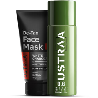 Ustraa O.g Deodorant - 150ml And Face Mask Oily Skin - 125g