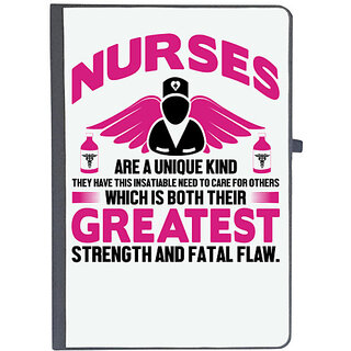                       UDNAG Ruled Notebook Diary 'Nurse | Greatest strength and fatal flaw', [A5 80Pages 80GSM]                                              