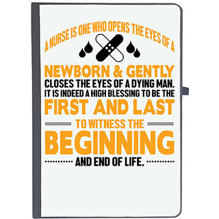                       UDNAG Ruled Notebook Diary 'Nurse | First and last beginning and end of life', [A5 80Pages 80GSM]                                              