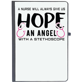                       UDNAG Ruled Notebook Diary 'Nurse | Hope and angel with the stethoscope', [A5 80Pages 80GSM]                                              