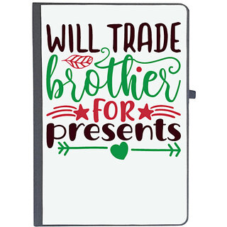                       UDNAG Ruled Notebook Diary 'Brother | will trade brother for present', [A5 80Pages 80GSM]                                              