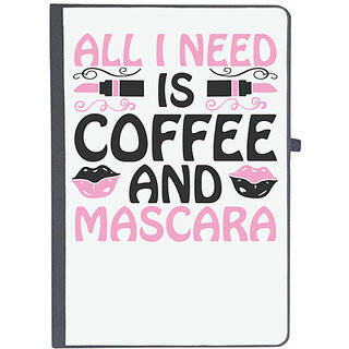                       UDNAG Ruled Notebook Diary 'Coffee | all i need is coffee and mascara', [A5 80Pages 80GSM]                                              