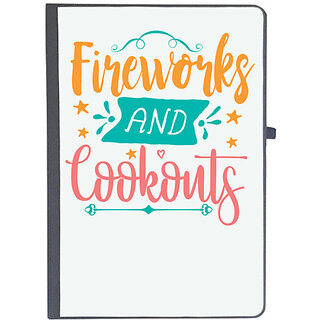                       UDNAG Ruled Notebook Diary 'Fireworks and Cookouts', [A5 80Pages 80GSM]                                              