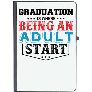                       UDNAG Ruled Notebook Diary 'Adult | Graduation is where being an adult start', [A5 80Pages 80GSM]                                              